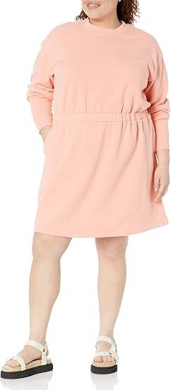 Pink Long Sleeve Casual Dress imagen 4